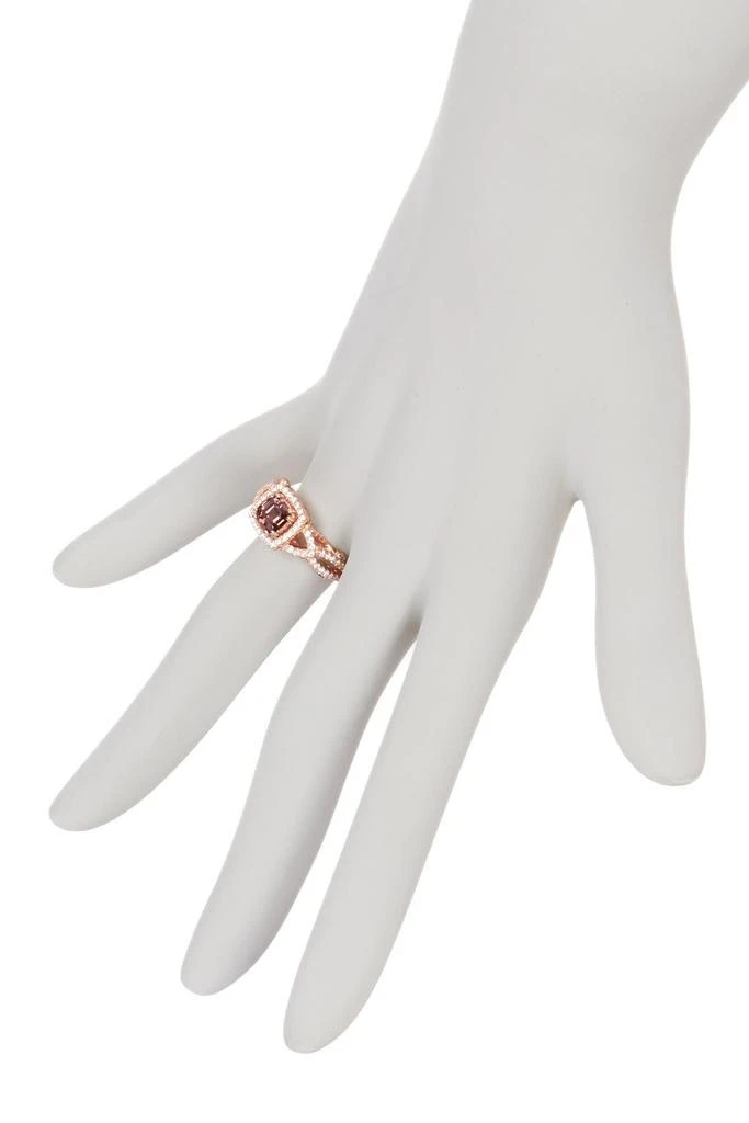 Suzy Levian Asscher-Cut Brown & White Cubic Zirconia Engagement Ring 3