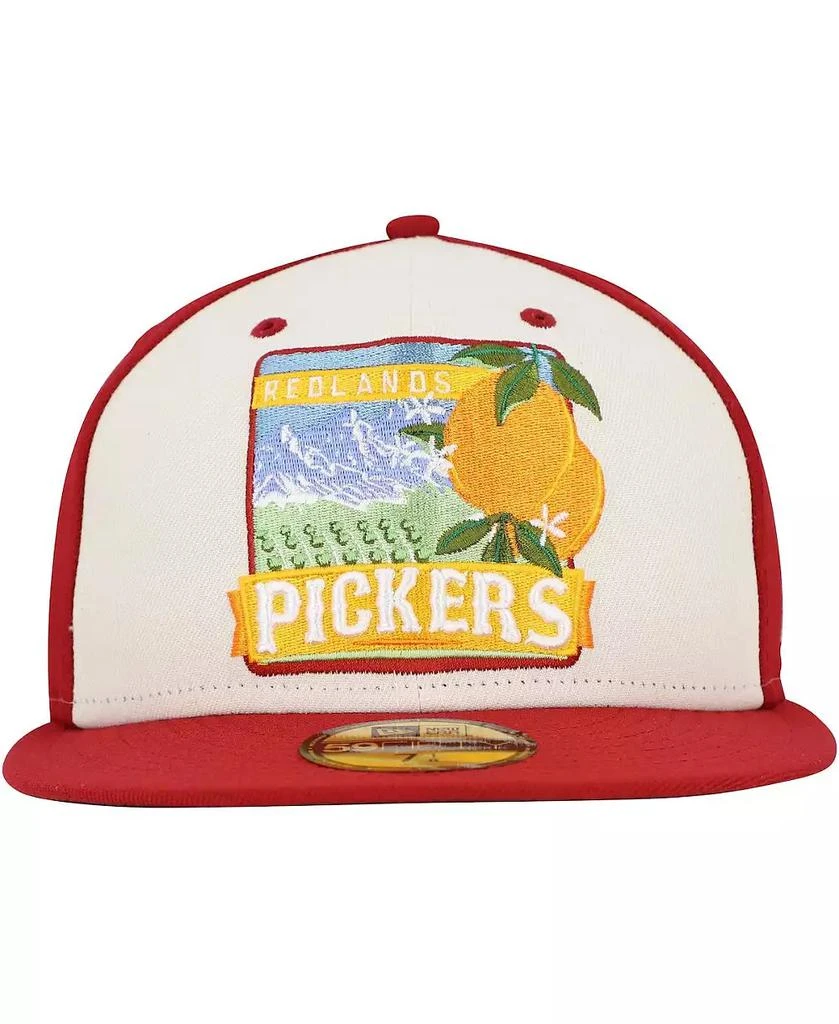 New Era Men's White/Red Inland Empire 66ers Theme Night Redlands Pickers 59FIFTY Fitted Hat 2