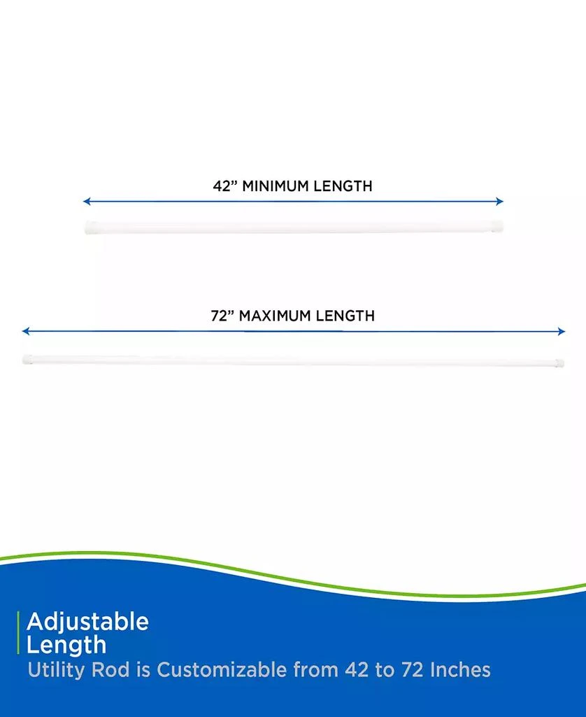 Kenney No Tools Spring Tension Utility Rod, 42-72" 3