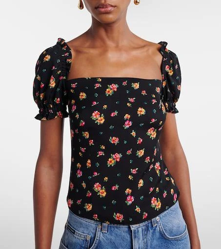 Dolce
Gabbana Floral silk-blend charmeuse top 3