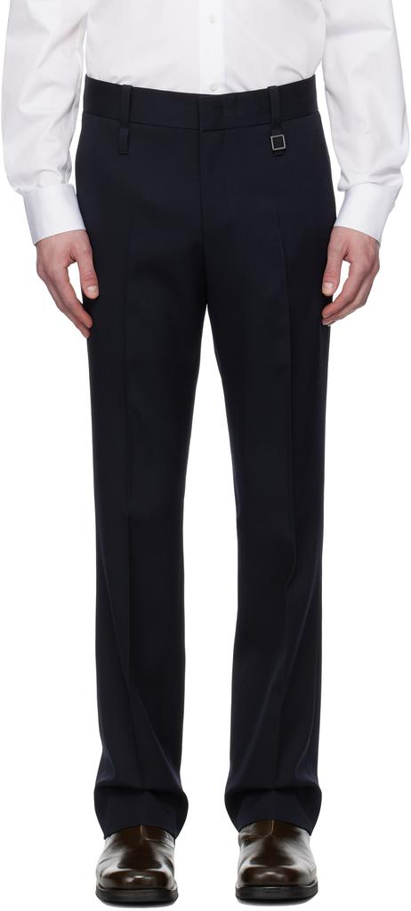 Wooyoungmi Navy Slim Straight Trousers