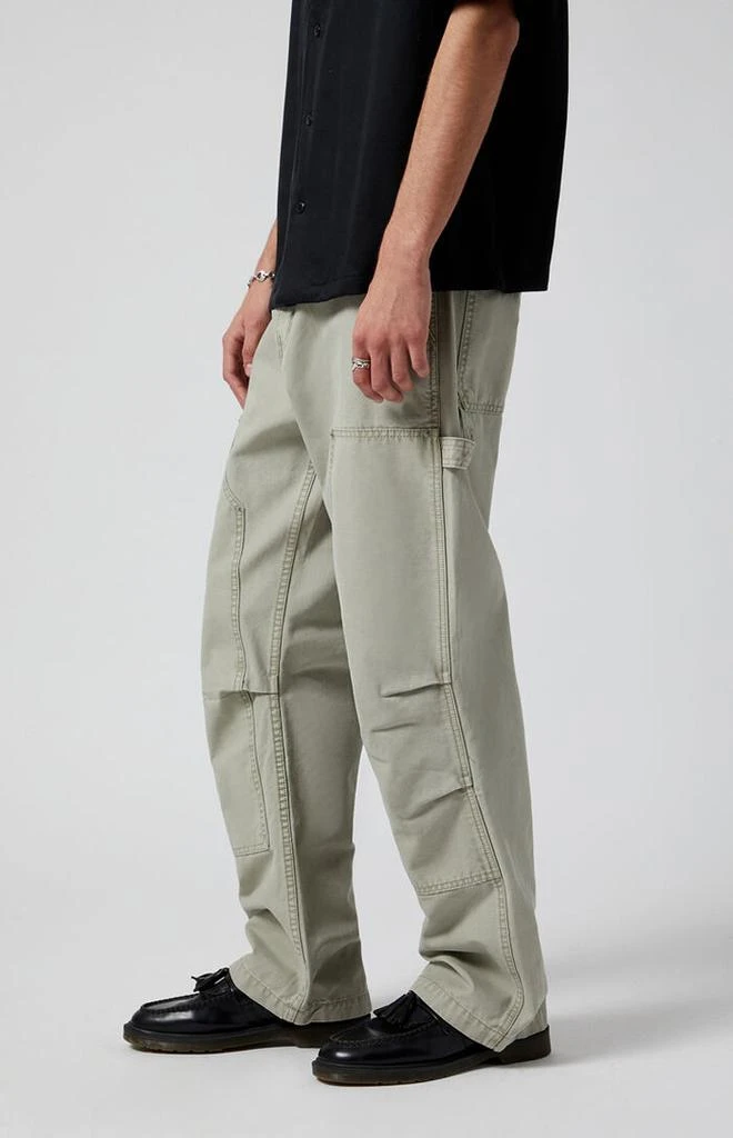 PacSun Olive Reinforced Knee Panels Baggy Carpenter Pants 3