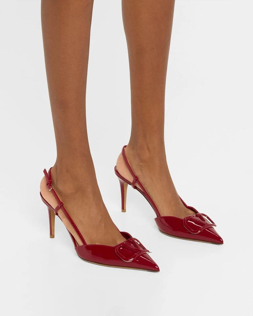 Valentino VLogo Patent Slingback Pumps 2