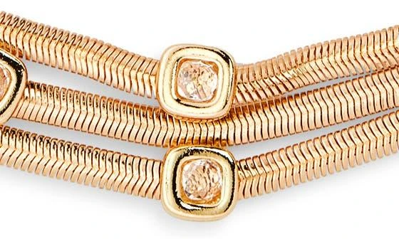 Cara Cubic Zirconia Station Layered Snake Chain Necklace 3