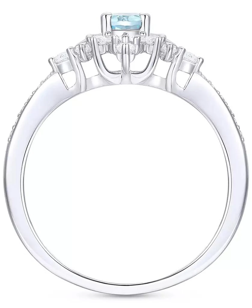 Macy's Santa Maria Aquamarine (1/2 ct. t.w.) & Diamond (3/8 ct. t.w.) Halo Ring in 14k White Gold 3