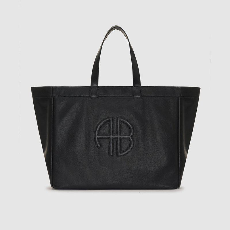 トートバッグ ANINE BING BLACK LEATHER LILI TOTE BAG ANINE BING Medium Lili Tote - Black Pebbled