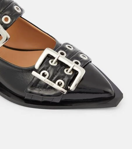 Ganni Faux-leather slingback flats 6