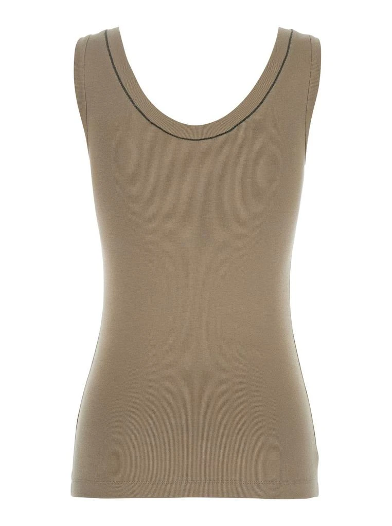 Brunello Cucinelli Brunello Cucinelli Embellished Trim Tank Top 2