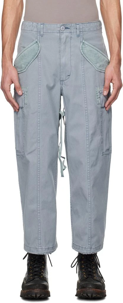 R13 Blue Cropped Cargo Pants 1