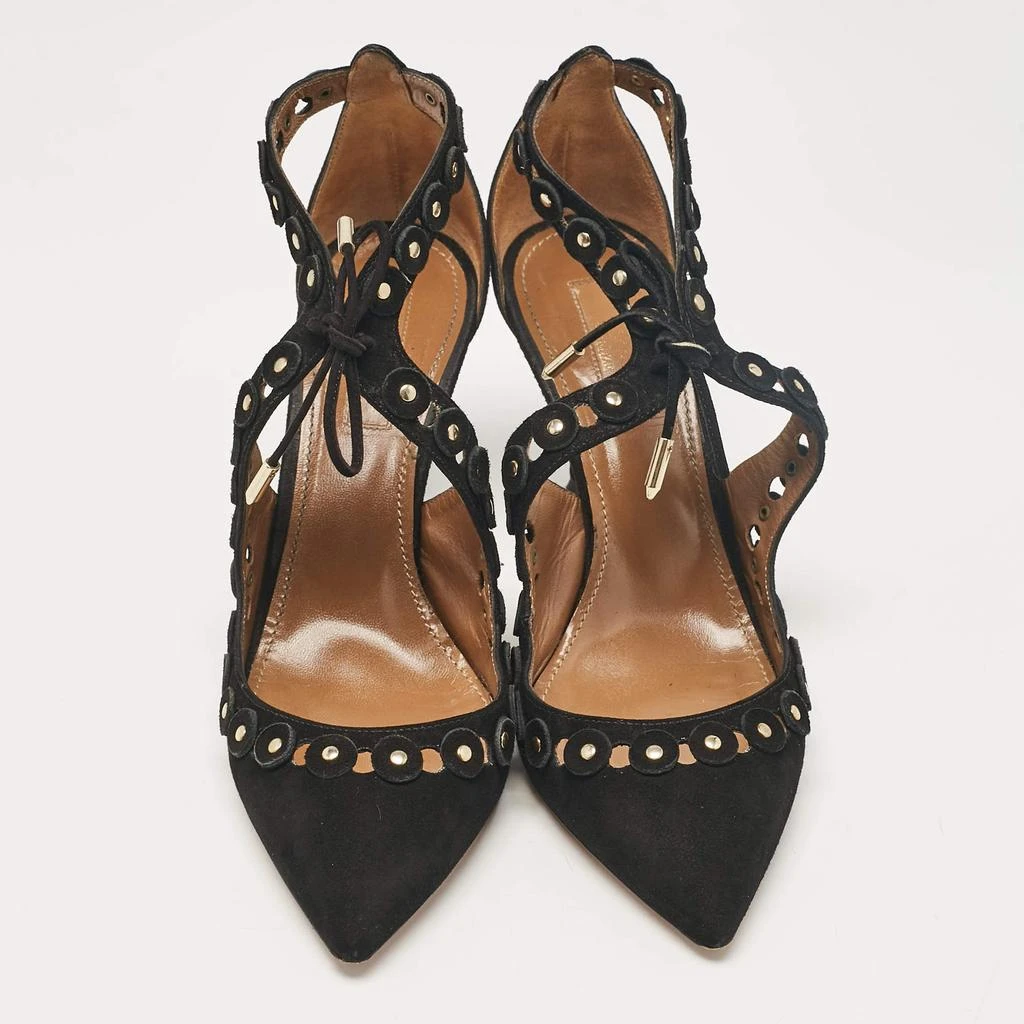 Aquazzura Aquazzura Black Suede Ankle Strap Pumps Size 37.5 3