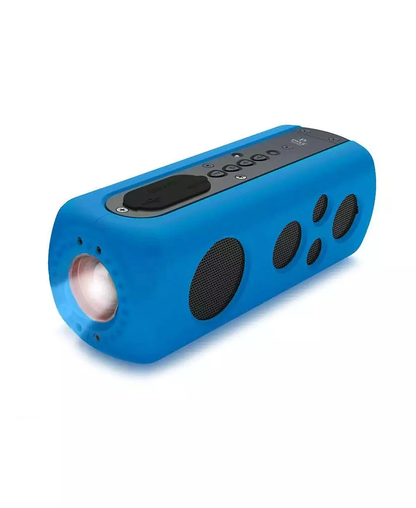 Pyle SoundBox Splash 2 Bluetooth Rugged Speaker with LED Flashlight 
Hand Crank Charger (Blue)