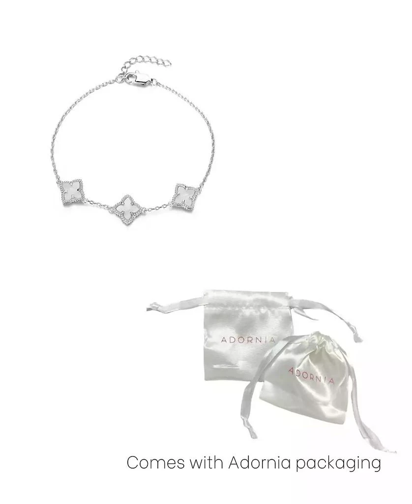 ADORNIA Silver White Mother of Pearl Flower Bracelet 2