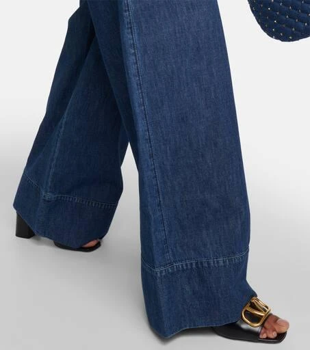 Valentino High-rise chambray wide-leg jeans 5