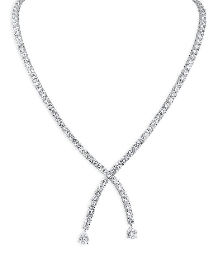 Kenneth Jay Lane Cubic Zirconia Crossover Necklace, 16"