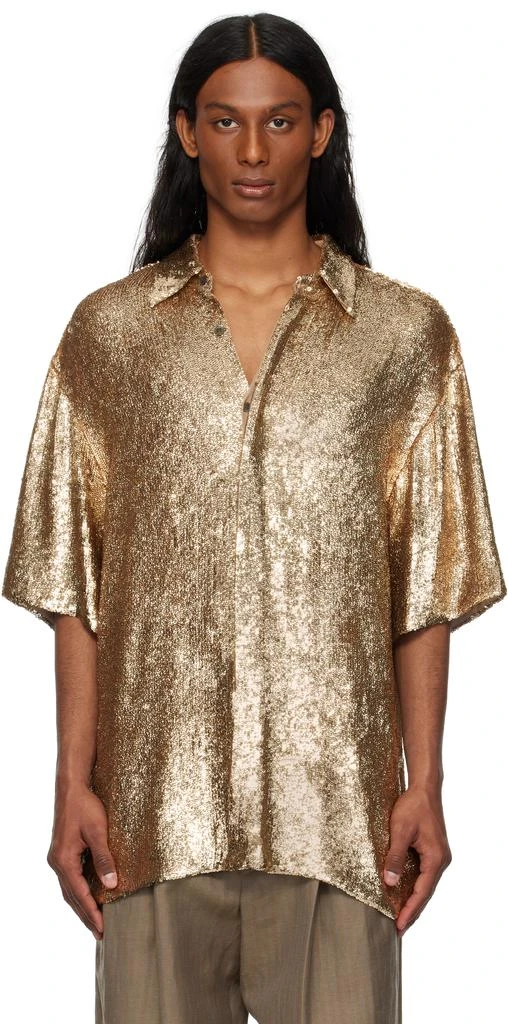 Dries Van Noten Gold Sequinned Shirt 1
