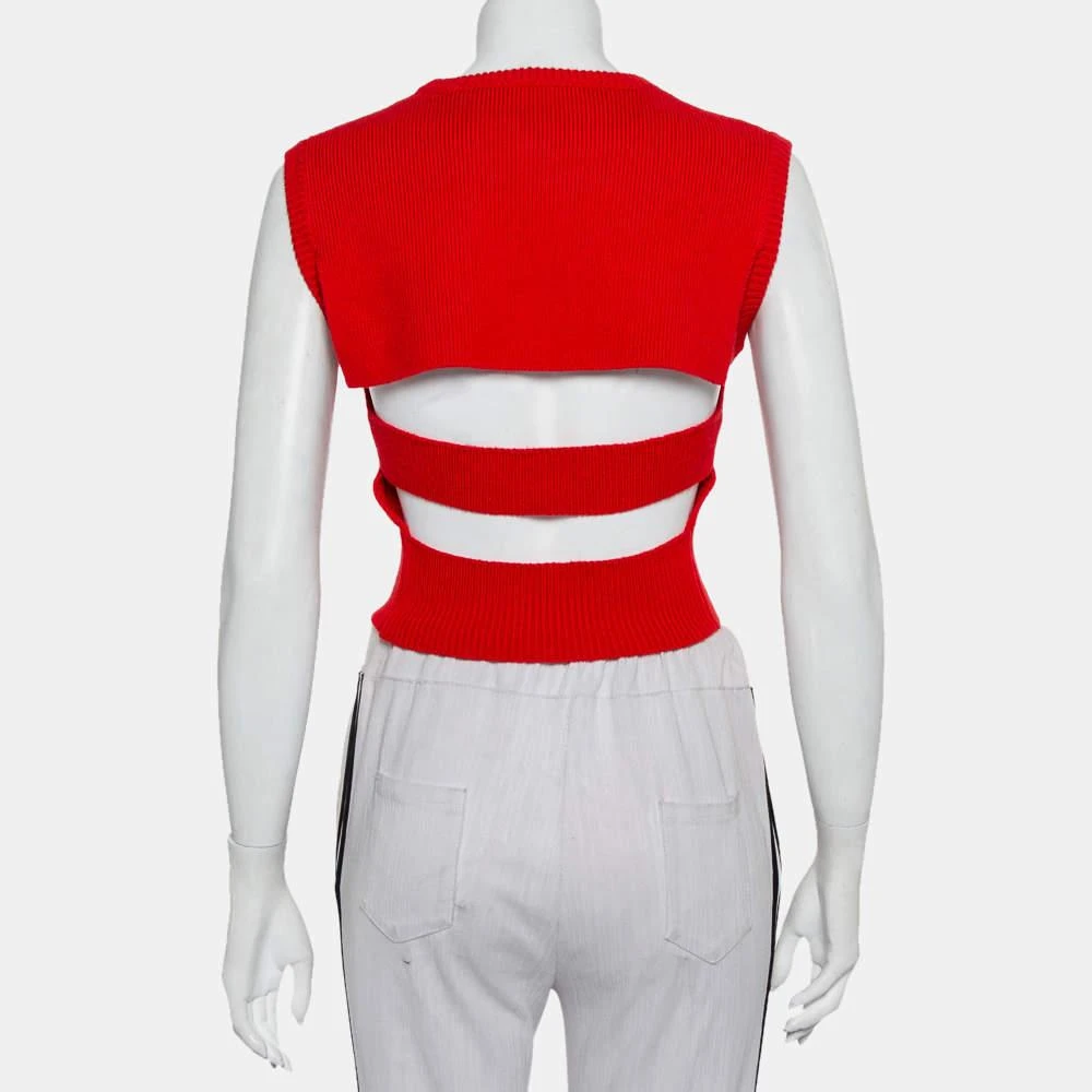 Victor Glemaud Victor Glemaud Red Knit Sleeveless Open Back Detail Sweater Vest M 3