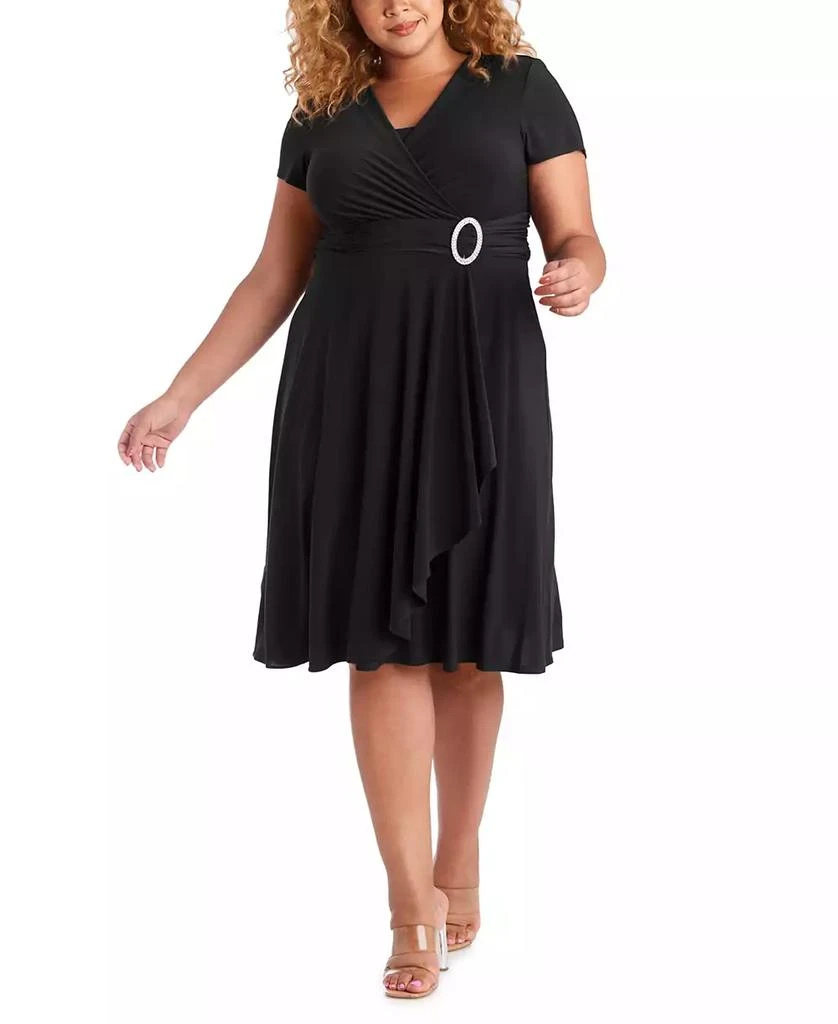 R & M Richards Plus Size Cascade Dress 1