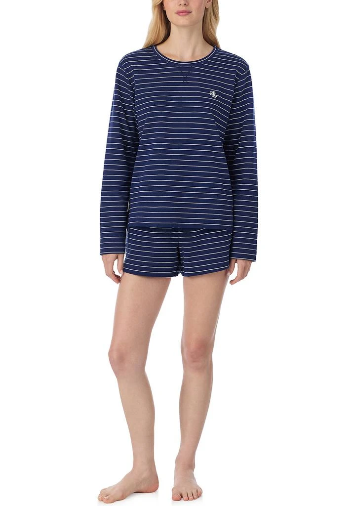 Ralph Lauren Long Sleeve Crew Neck Boxer Pajama Set