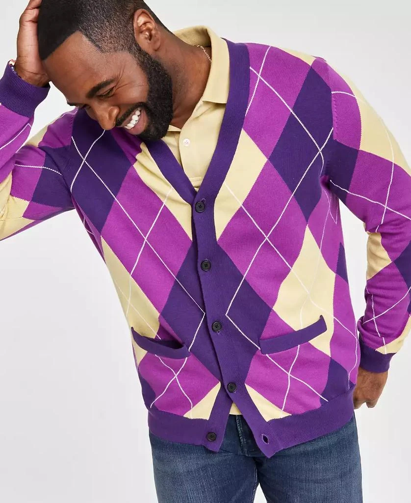 Club Room Men's Regular-Fit Argyle Cardigan, Created for Macy's 3