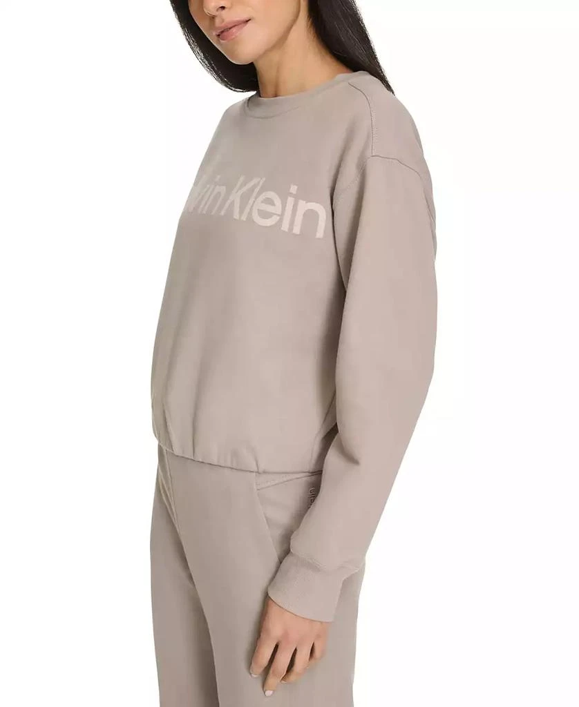 Calvin Klein Performance Women's Flocked-Logo Fleece Sweatshirt 3