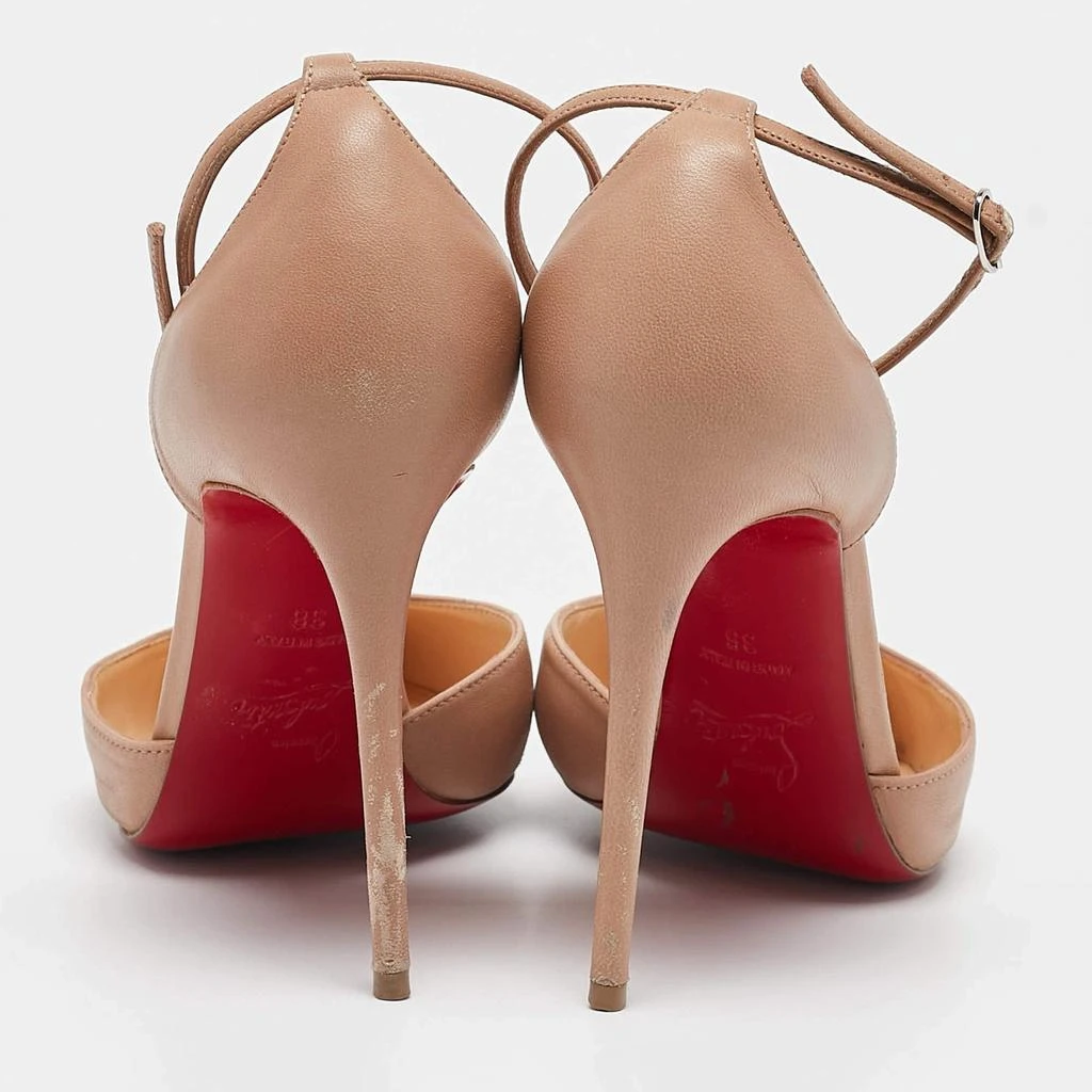 Christian Louboutin Christian Louboutin Beige Leather Uptown Ankle Strap Pumps Size 38 7