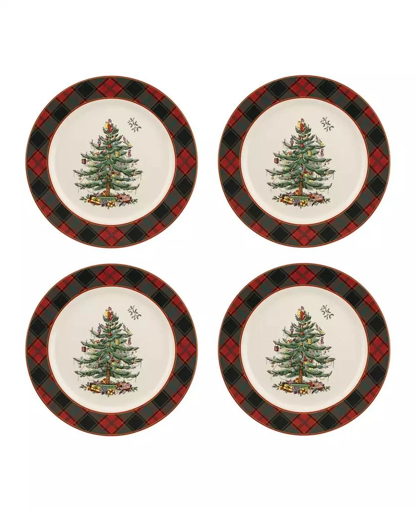 Spode Christmas Tree Tartan  9 Piece Hot Chocolate Set 4