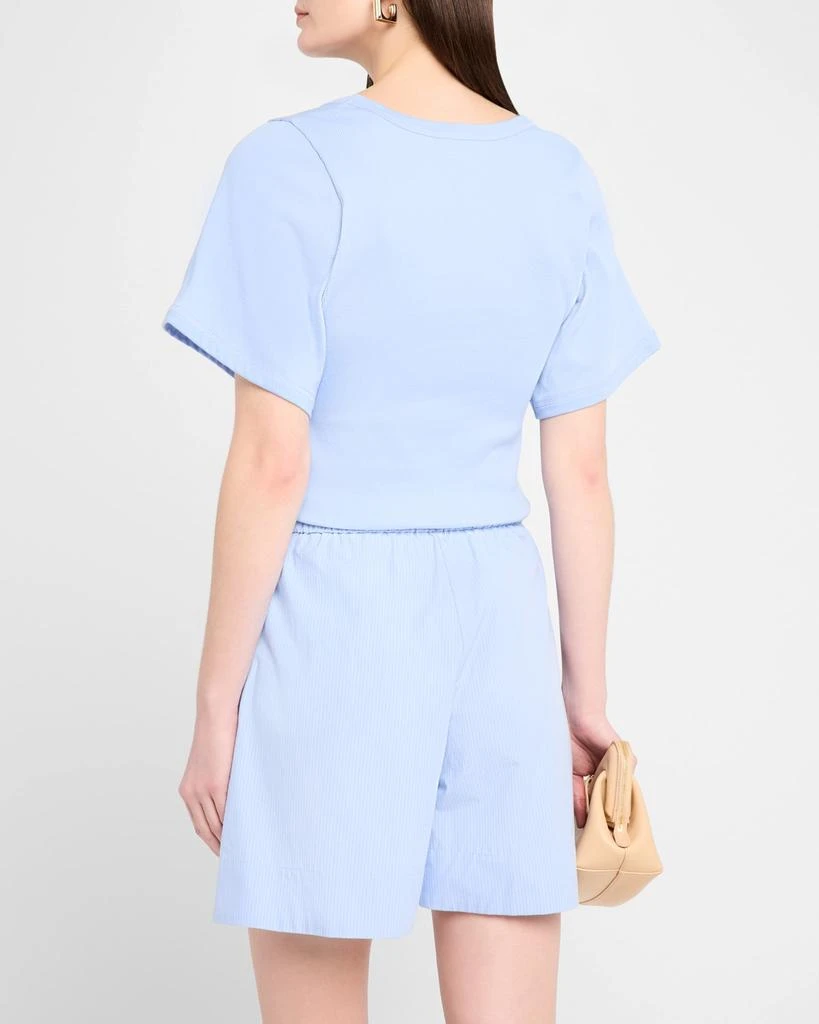 BY MALENE BIRGER Lunai Ribbed Stretch Organic Cotton T-Shirt 3