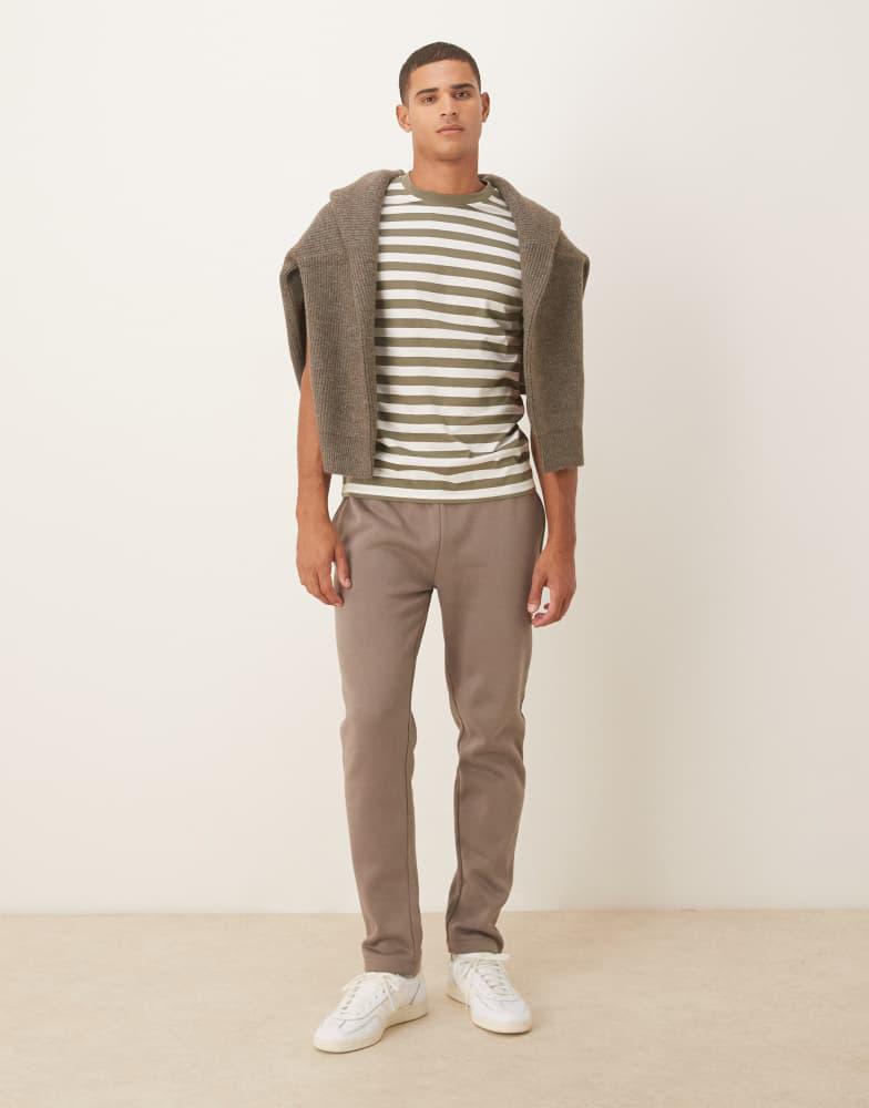 Brave Soul Brave Soul Straight leg open hem joggers in taupe