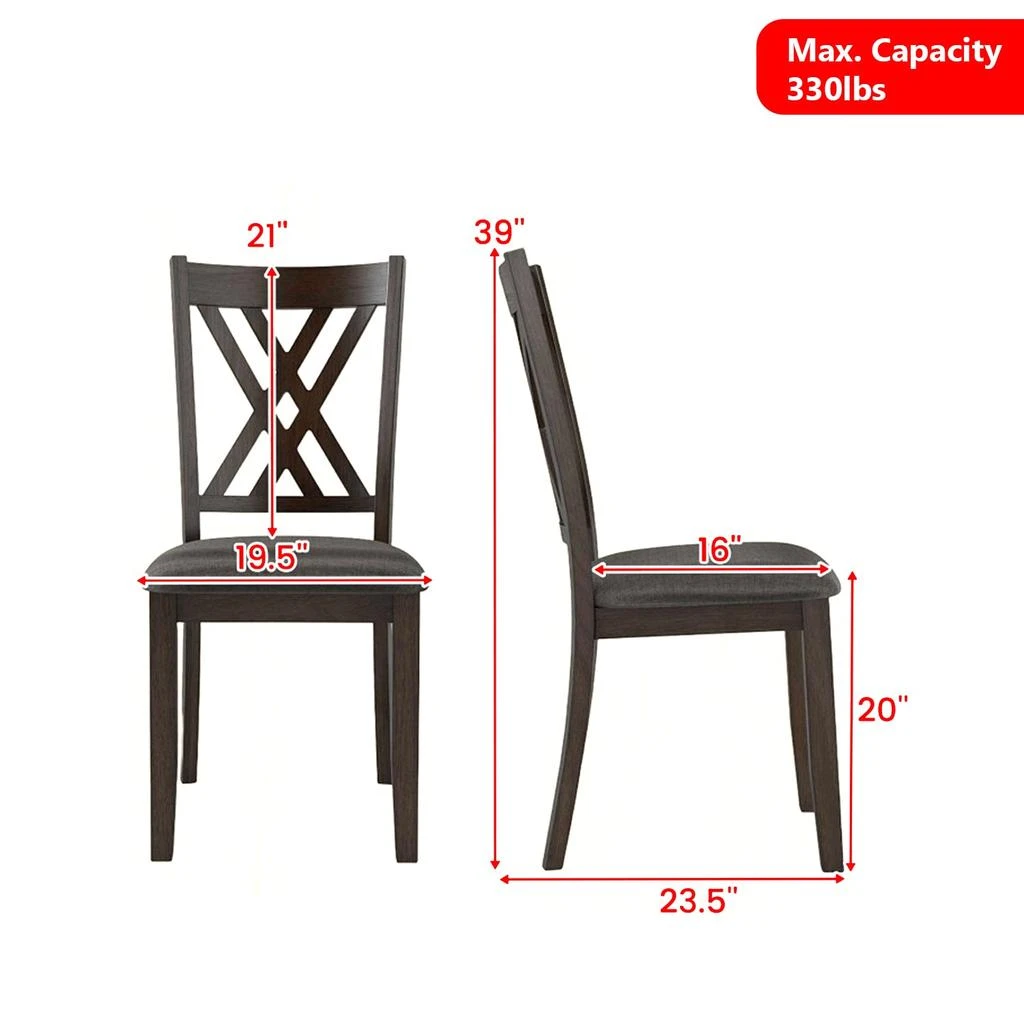 Hivvago Linen-Covered Wooden Dining Chairs for 4 with Durable Rubberwood Base 3