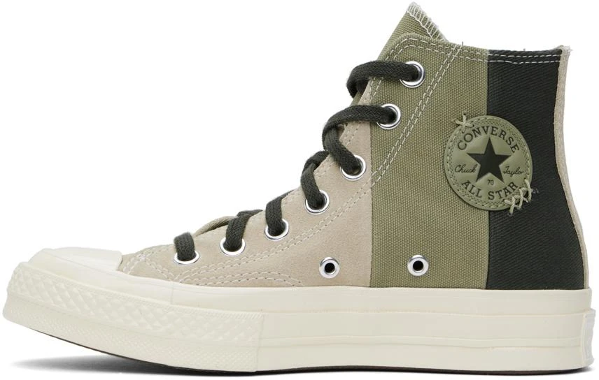 Converse Taupe & Green Chuck 70 Patchwork Suede Sneakers 3