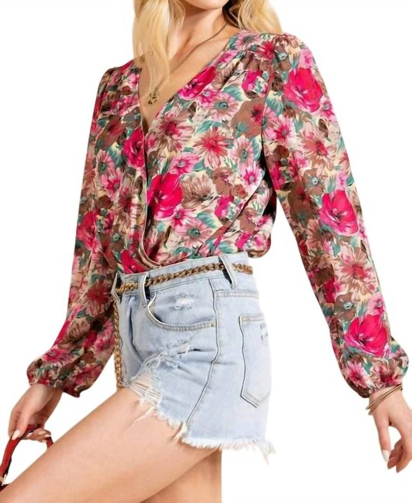 Kori Kori - Soft Woven Fabric Printed Bodysuit Top 3