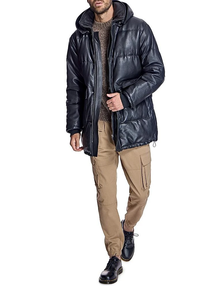 Maximilian Men
s Hooded Leather Coat 5