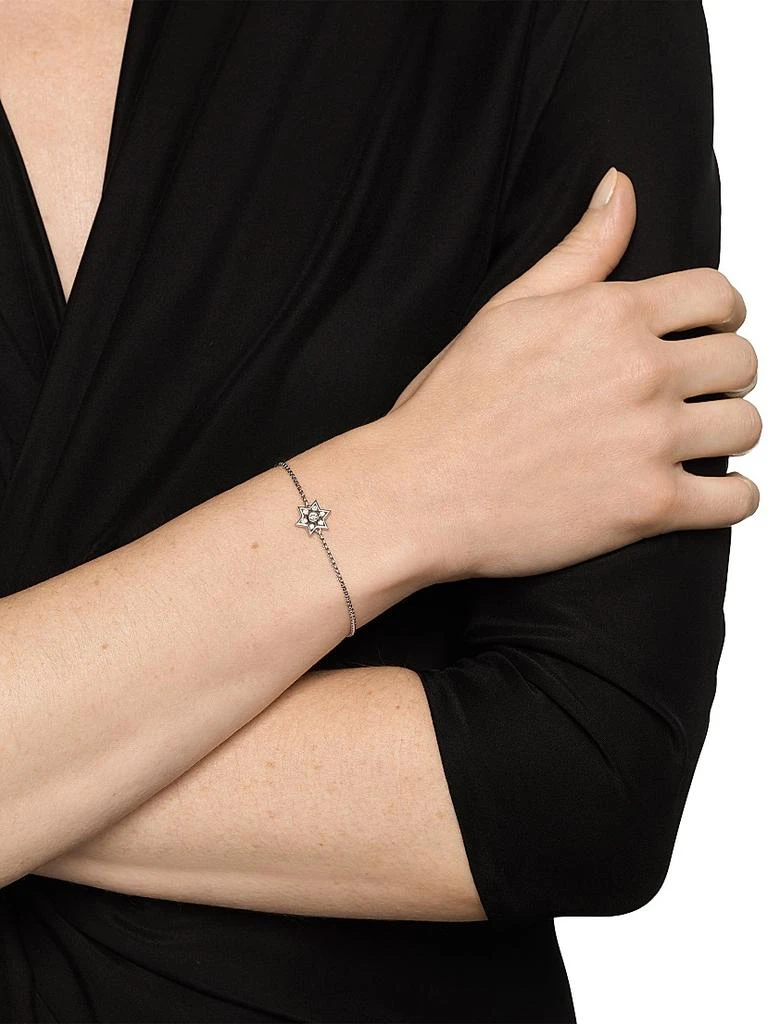 David Yurman Star of David Station Bracelet in Sterling Silver with Diamonds 12MM 2