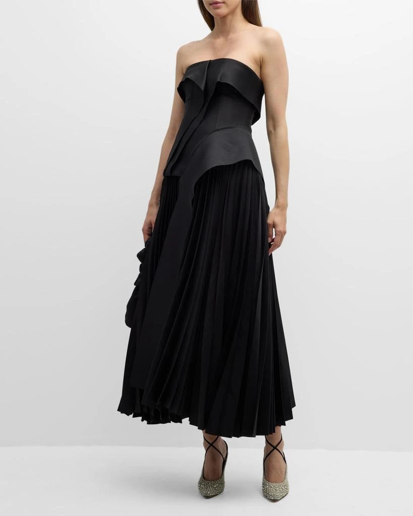 Acler Hammil Draped Strapless Midi Dress 3