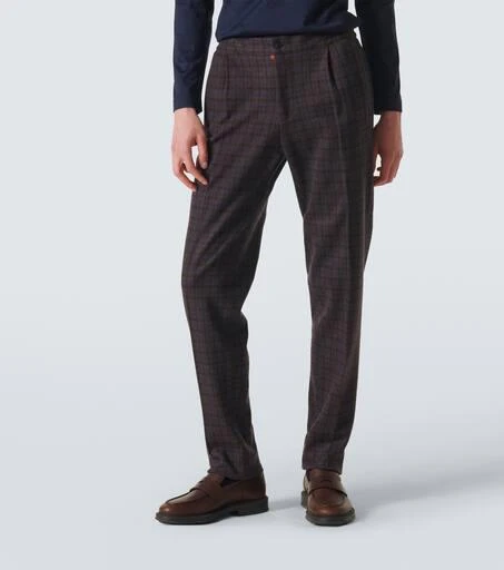 Kiton Checked wool chinos 3
