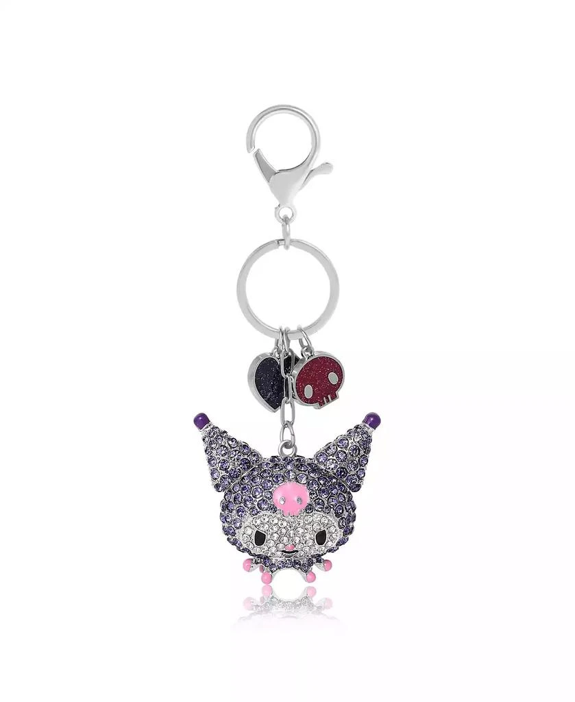 Hello Kitty Sanrio Kuromi Crystal Keychain with Skull 
Heart Charms