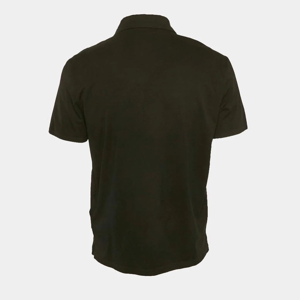 Prada Prada Black Logo Embroidered Cotton Polo T-Shirt XL 2