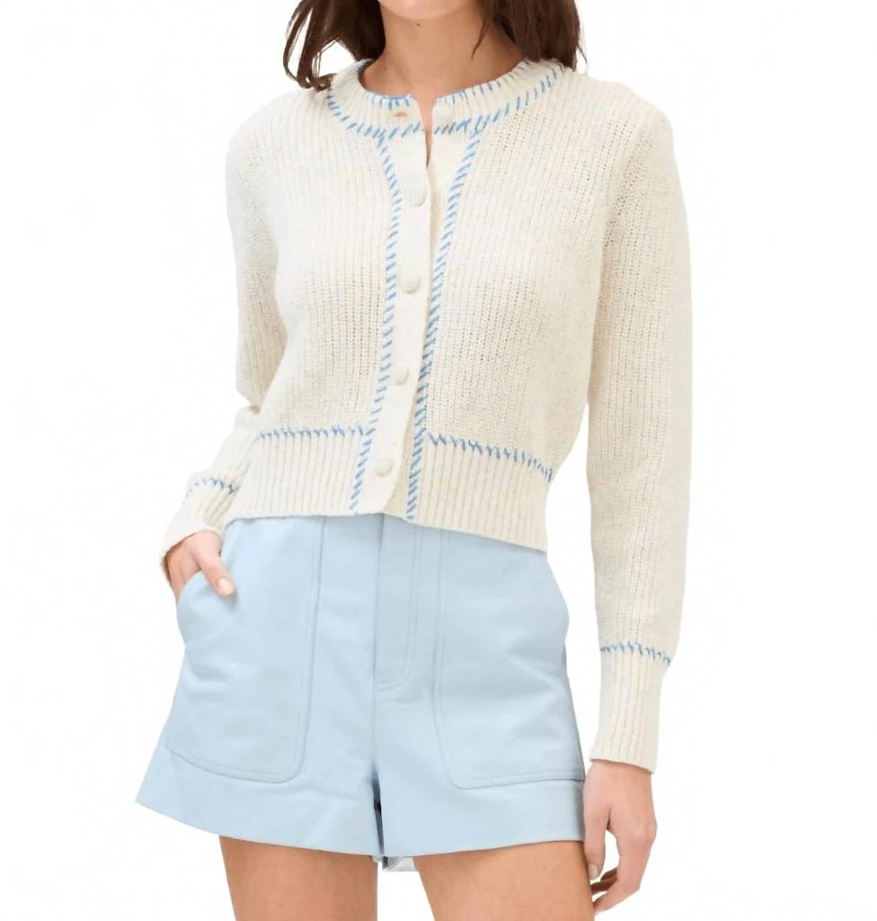 Allison New York Spacedye Gia Cardigan In White
