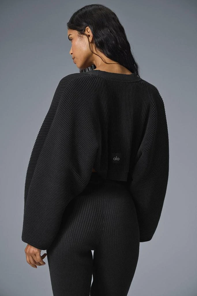Alo Denim Knit Shawl - Black/Anthracite 4