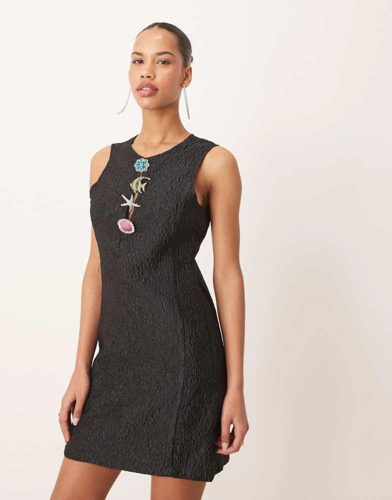 Sister Jane Dream Sister Jane starfish embellished jacquard mini dress in black 1