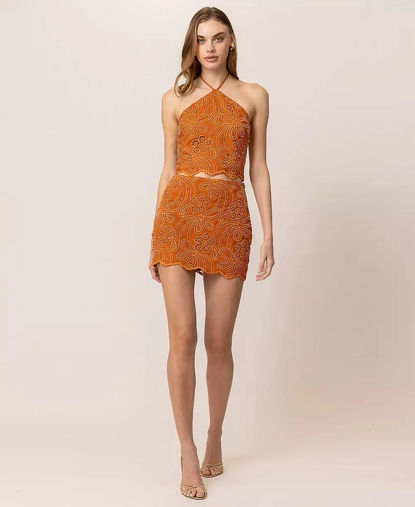 Line & Dot Women's Isabella Embroidered Beaded Mini Skirt 2