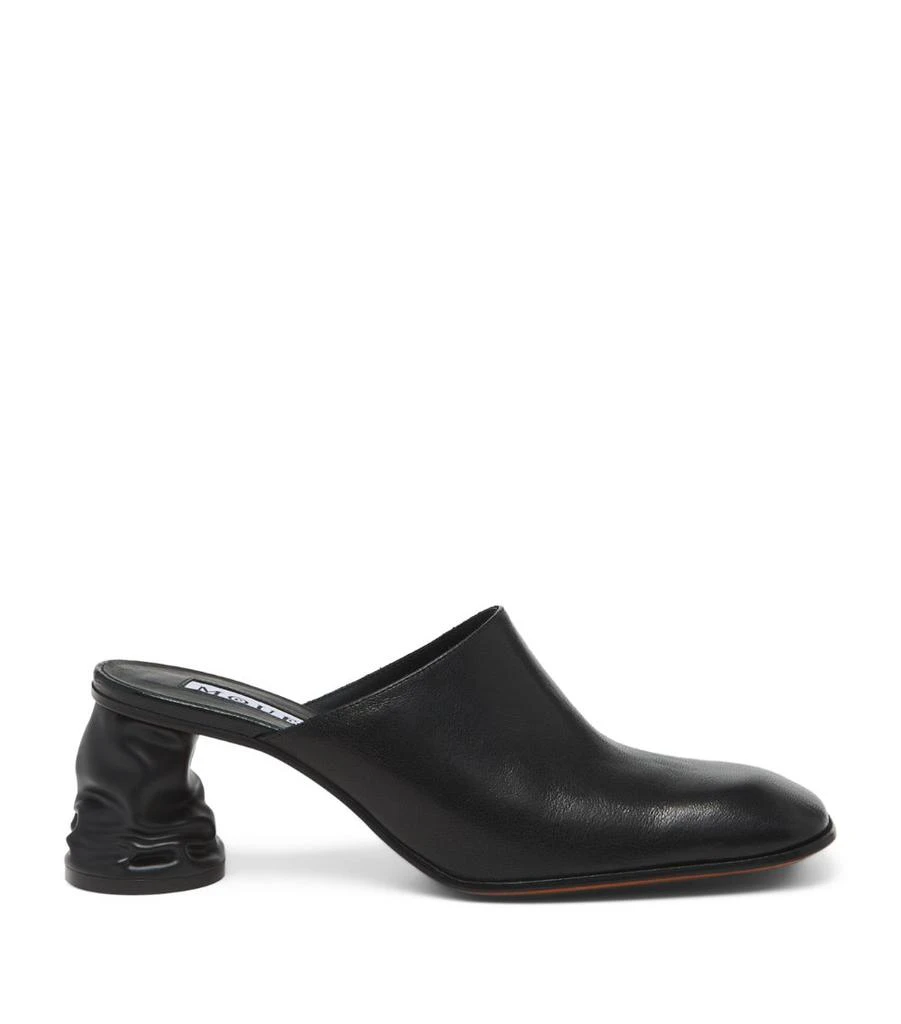 Alexander McQueen Leather Crush Heeled Mules 70 1