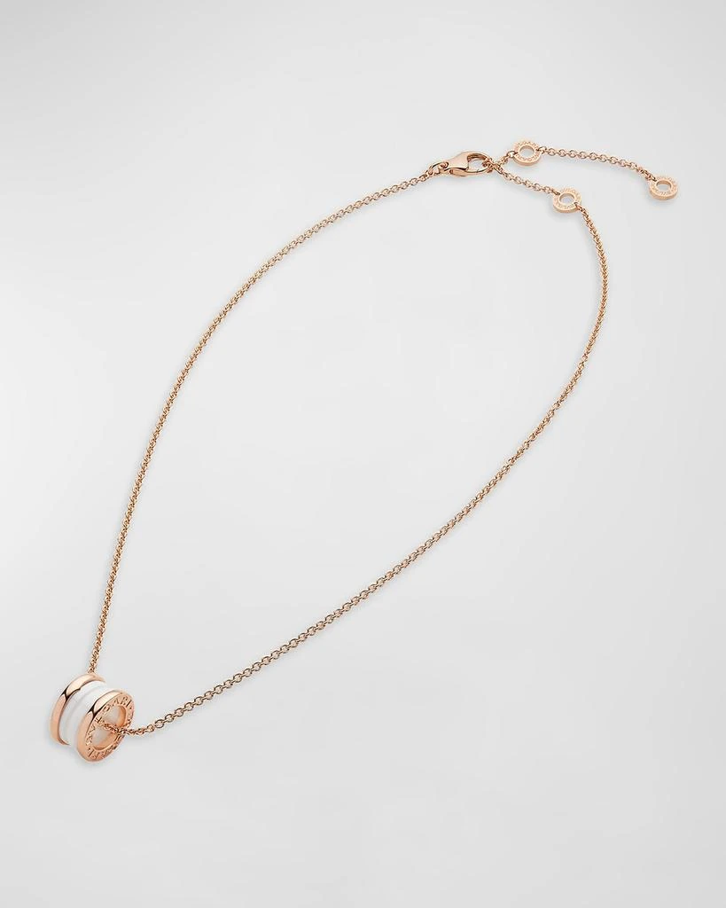 BVLGARI B.Zero1 18K Rose Gold & White Ceramic Necklace 3