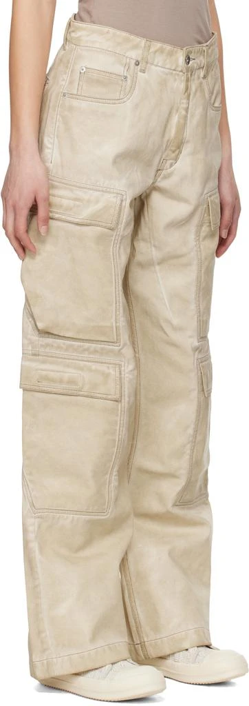 Rick Owens Beige Hollywood Double Cargo Jeans 2