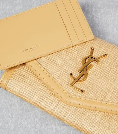 Yves Saint Laurent Uptown raffia wallet on chain 5