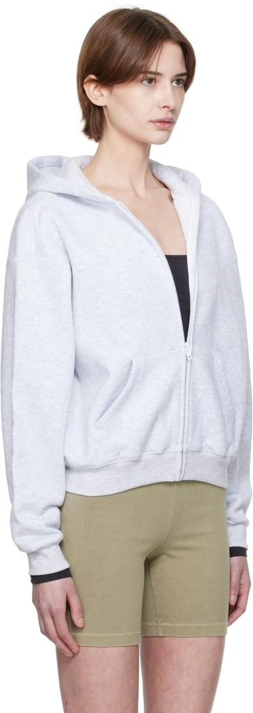 SKIMS Gray Cotton Fleece Classic Zip Up Hoodie 2