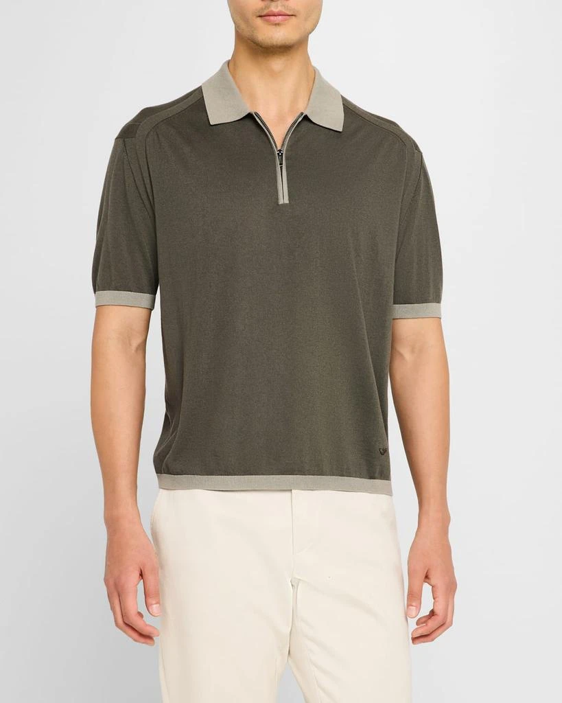 Emporio Armani Men's Knit Quarter-Zip Polo Shirt 4