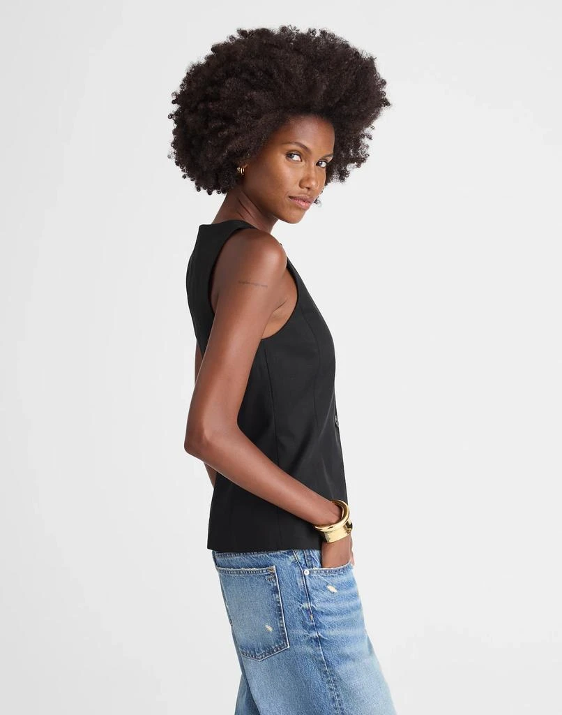 Madewell Crewneck Cutaway Vest in Drapey Twill 3