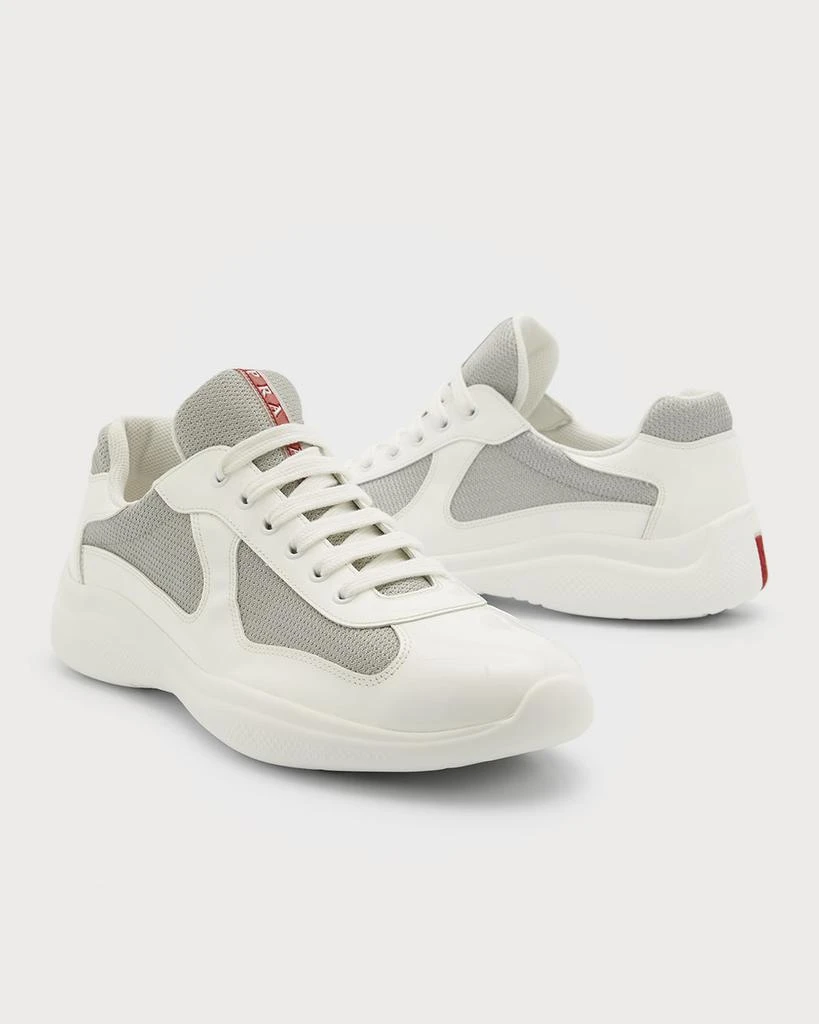Prada Men's America's Cup Patent Leather Patchwork Sneakers 9