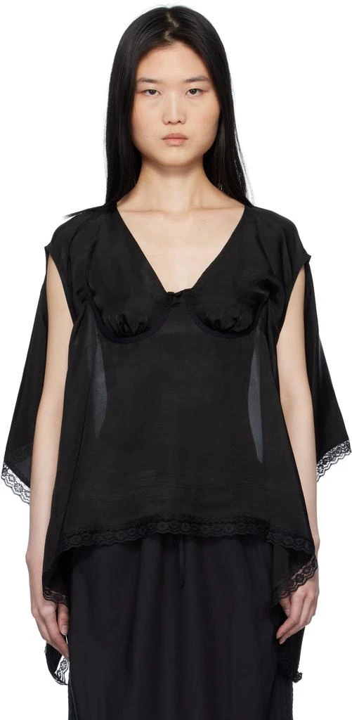 pushBUTTON Black Bra Point Square Blouse 1